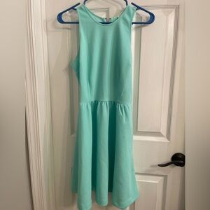 Charming Charlie gold zipper back teal dress